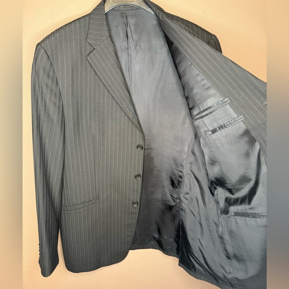 Versace Classic V2 Men's Vintage Pinstripe Wool-blend Blazer Suit Coat Size 58R - Picture 13 of 15